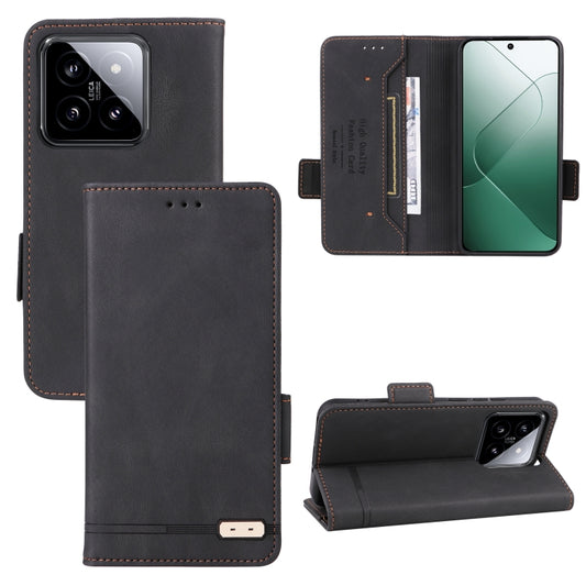 For Xiaomi 14 Magnetic Clasp Leather Phone Case(Black) - Xiaomi Cases by buy2fix | Online Shopping UK | buy2fix