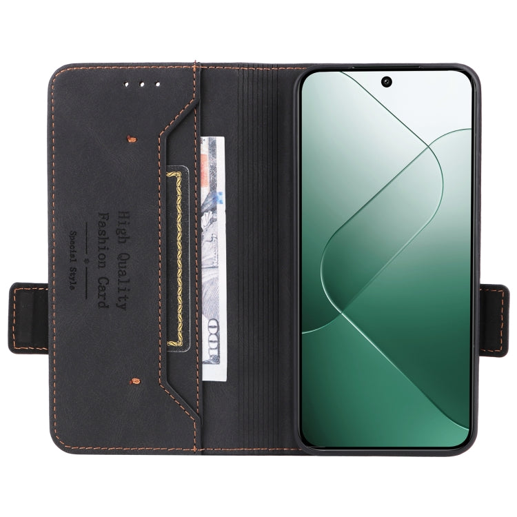 For Xiaomi 14 Magnetic Clasp Leather Phone Case(Black) - Xiaomi Cases by buy2fix | Online Shopping UK | buy2fix
