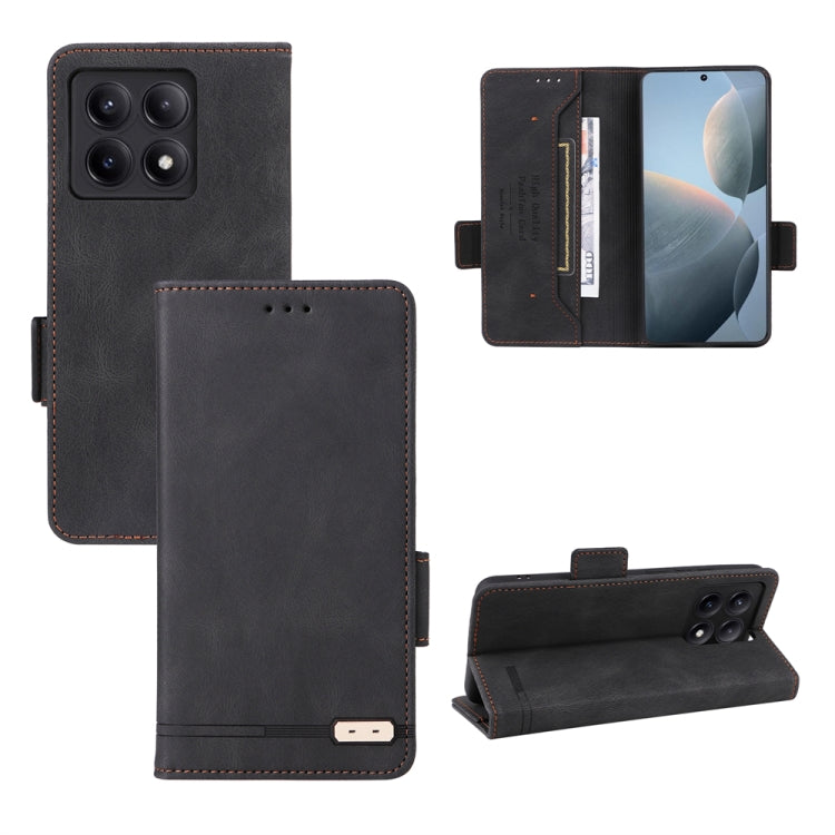 For Xiaomi Redmi K70E 5G Magnetic Clasp Leather Phone Case(Black) - Xiaomi Cases by buy2fix | Online Shopping UK | buy2fix