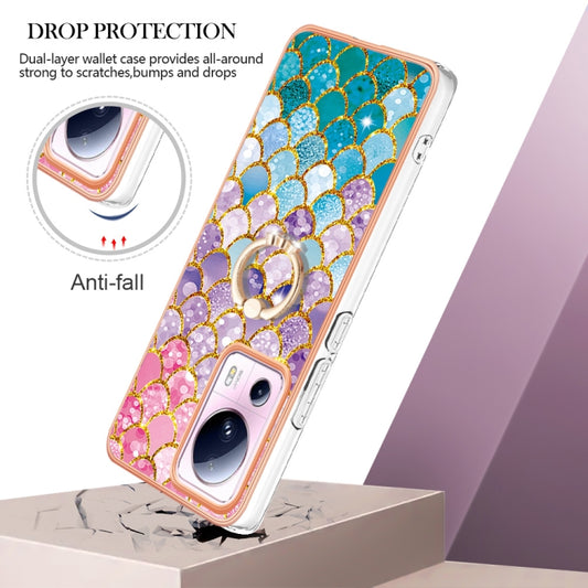 For Xiaomi 13 Lite 5G Electroplating IMD TPU Phone Case with Ring(Colorful Scales) - Xiaomi Cases by buy2fix | Online Shopping UK | buy2fix