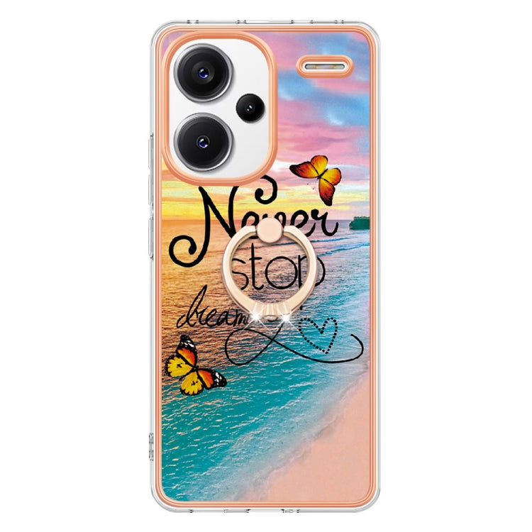 For Xiaomi Redmi Note 13 Pro+ 5G Electroplating IMD TPU Phone Case with Ring(Dream Butterfly) - Xiaomi Cases by buy2fix | Online Shopping UK | buy2fix