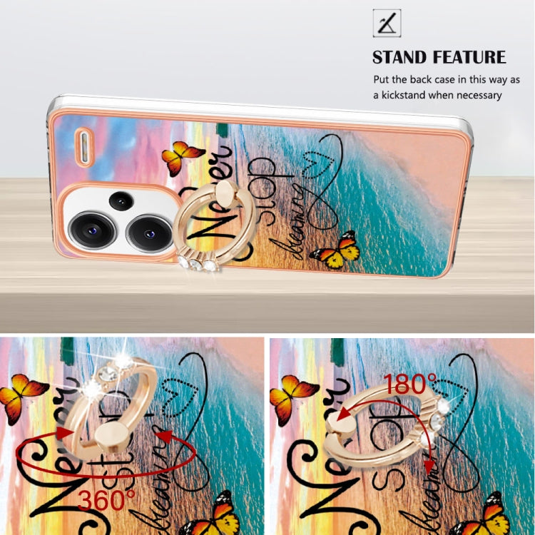 For Xiaomi Redmi Note 13 Pro+ 5G Electroplating IMD TPU Phone Case with Ring(Dream Butterfly) - Xiaomi Cases by buy2fix | Online Shopping UK | buy2fix