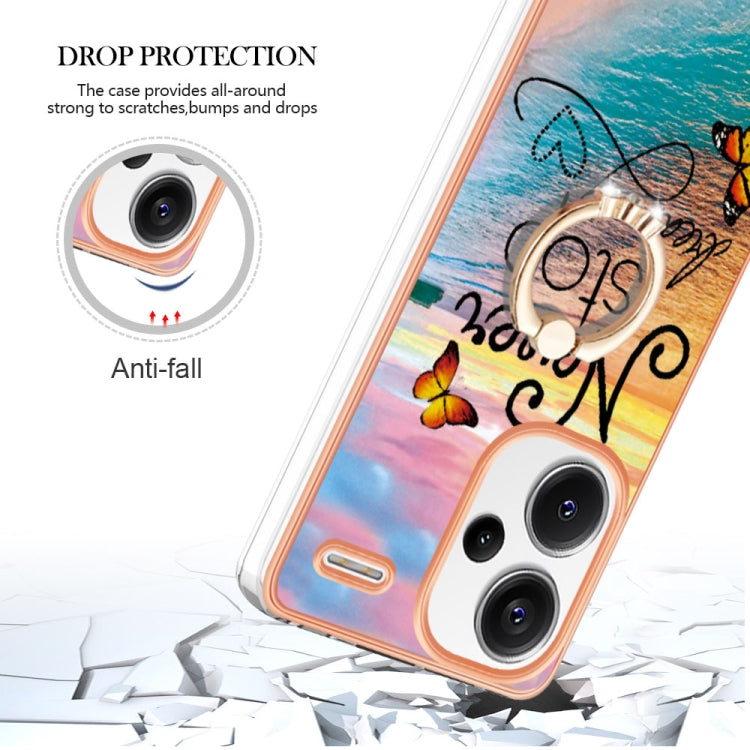For Xiaomi Redmi Note 13 Pro+ 5G Electroplating IMD TPU Phone Case with Ring(Dream Butterfly) - Xiaomi Cases by buy2fix | Online Shopping UK | buy2fix