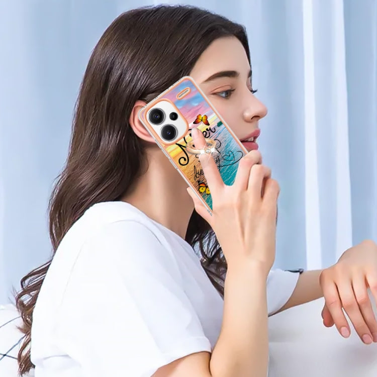 For Xiaomi Redmi Note 13 Pro+ 5G Electroplating IMD TPU Phone Case with Ring(Dream Butterfly) - Xiaomi Cases by buy2fix | Online Shopping UK | buy2fix
