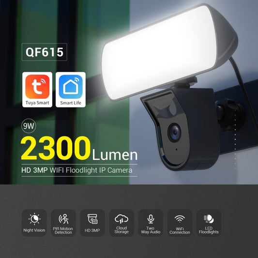 ESCAM QF615 3MP IP66 Waterproof WiFi IP Camera & Floodlight, Support Night Vision / PIR Motion Detection / Two-way Audio(EU Plug) - Wireless Camera by ESCAM | Online Shopping UK | buy2fix