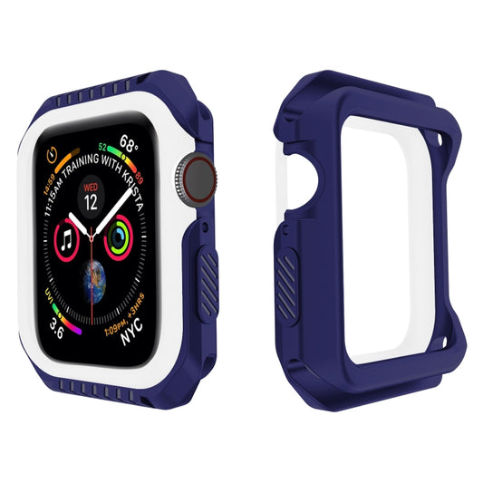 For Apple Watch Series 6 & SE & 5 & 4 44mm Shockproof Two Color Protective Case(Blue White) by buy2fix