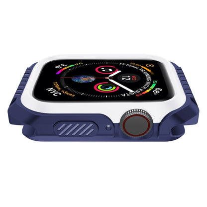 For Apple Watch Series 6 & SE & 5 & 4 44mm Shockproof Two Color Protective Case(Blue White) by buy2fix