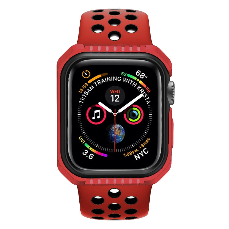 For Apple Watch Series Series 3 & 2 & 1 42mm Shockproof Two Color Protective Case(Red Black) by buy2fix