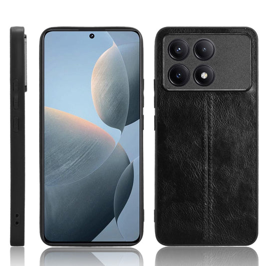 For Xiaomi Redmi K70 / K70 Pro Sewing Cow Pattern Skin PC + PU + TPU Phone Case(Black) - Xiaomi Cases by buy2fix | Online Shopping UK | buy2fix