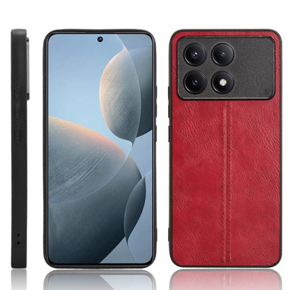 For Xiaomi Redmi K70 / K70 Pro Sewing Cow Pattern Skin PC + PU + TPU Phone Case(Red) - Xiaomi Cases by buy2fix | Online Shopping UK | buy2fix