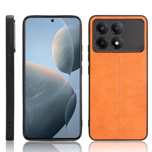 For Xiaomi Redmi K70 / K70 Pro Sewing Cow Pattern Skin PC + PU + TPU Phone Case(Orange) - Xiaomi Cases by buy2fix | Online Shopping UK | buy2fix