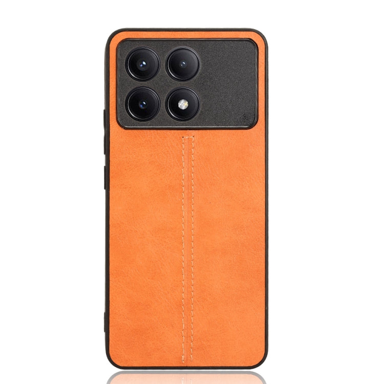 For Xiaomi Redmi K70 / K70 Pro Sewing Cow Pattern Skin PC + PU + TPU Phone Case(Orange) - Xiaomi Cases by buy2fix | Online Shopping UK | buy2fix