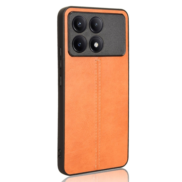 For Xiaomi Redmi K70 / K70 Pro Sewing Cow Pattern Skin PC + PU + TPU Phone Case(Orange) - Xiaomi Cases by buy2fix | Online Shopping UK | buy2fix