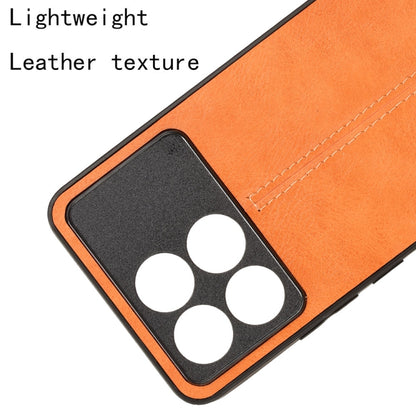 For Xiaomi Redmi K70 / K70 Pro Sewing Cow Pattern Skin PC + PU + TPU Phone Case(Orange) - Xiaomi Cases by buy2fix | Online Shopping UK | buy2fix