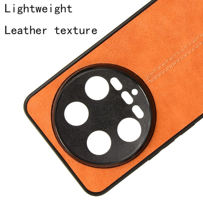 For Xiaomi 14 Ultra Sewing Cow Pattern Skin PC + PU + TPU Phone Case(Orange) - Xiaomi 14 Ultra Cases by buy2fix | Online Shopping UK | buy2fix