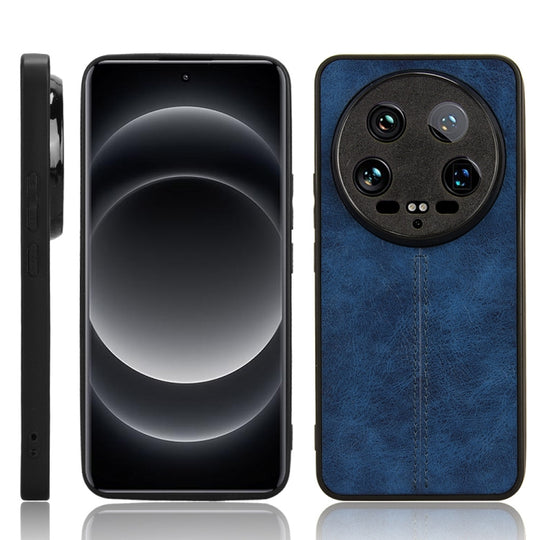 For Xiaomi 14 Ultra Sewing Cow Pattern Skin PC + PU + TPU Phone Case(Blue)