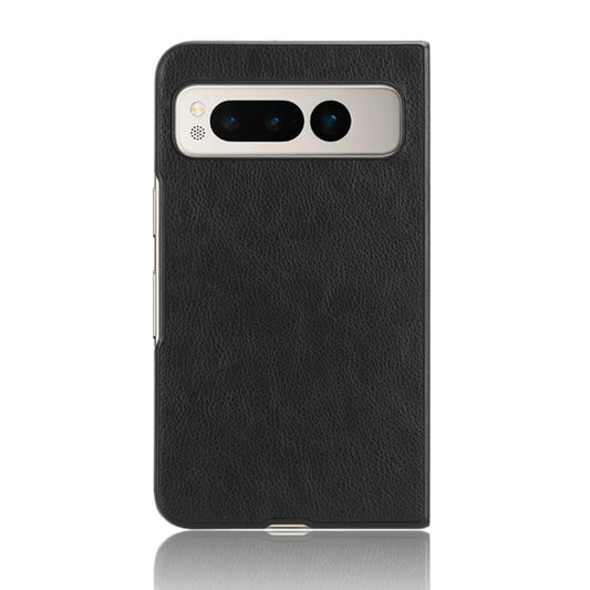 For Google Pixel Fold Litchi Texture Back Cover Phone Case(Black) by buy2fix