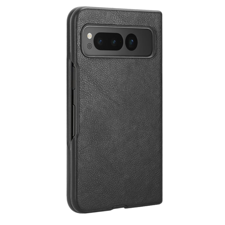 For Google Pixel Fold Litchi Texture Back Cover Phone Case(Black) by buy2fix