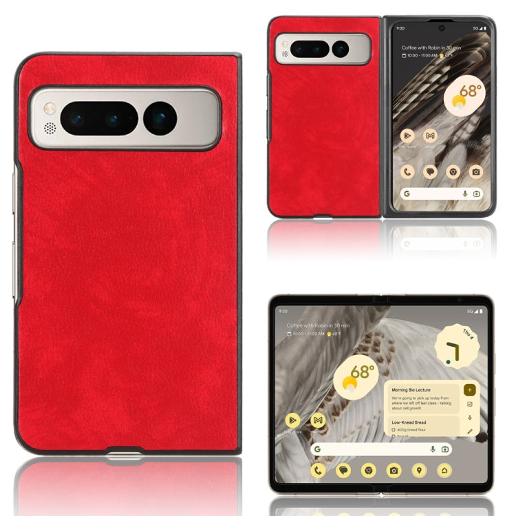 For Google Pixel Fold Litchi Texture Back Cover Phone Case(Red) by buy2fix