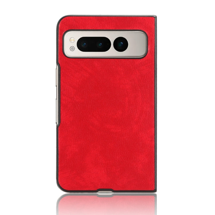 For Google Pixel Fold Litchi Texture Back Cover Phone Case(Red) by buy2fix