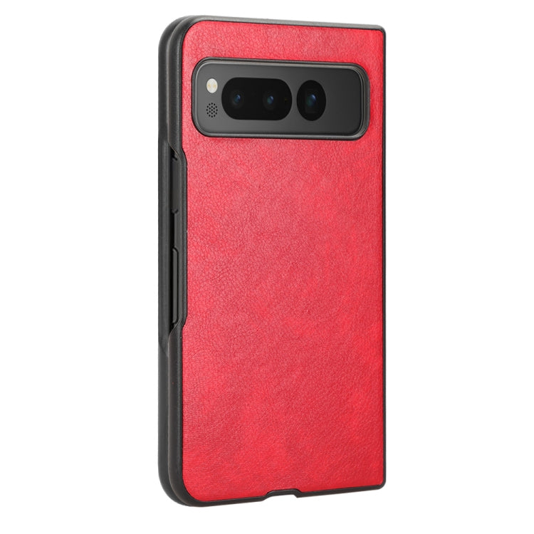 For Google Pixel Fold Litchi Texture Back Cover Phone Case(Red) by buy2fix