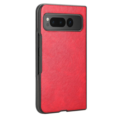 For Google Pixel Fold Litchi Texture Back Cover Phone Case(Red) by buy2fix