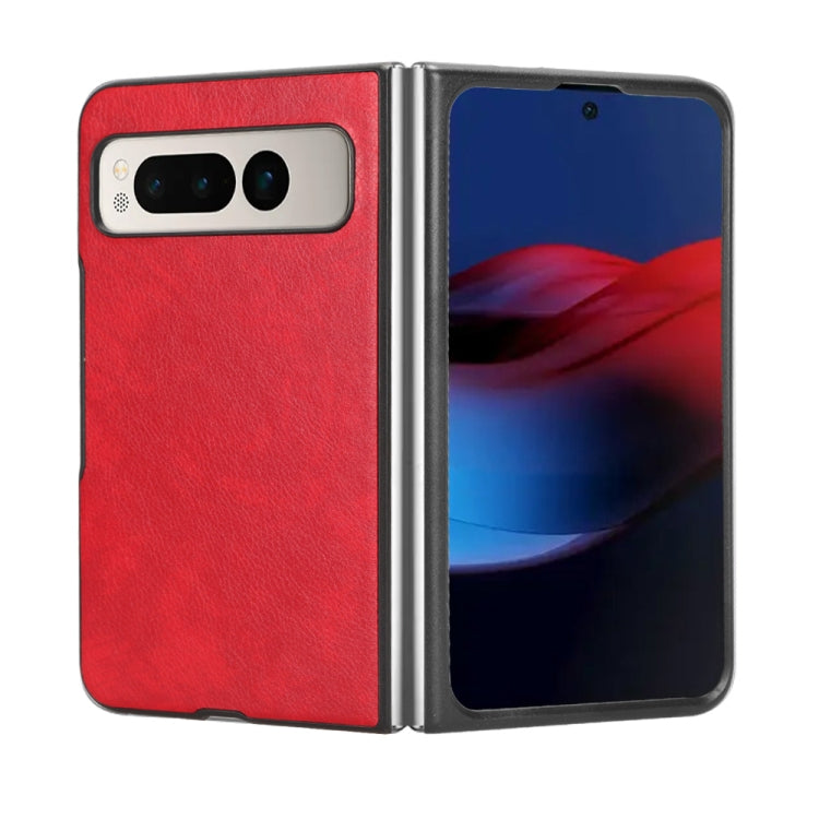 For Google Pixel Fold Litchi Texture Back Cover Phone Case(Red) by buy2fix