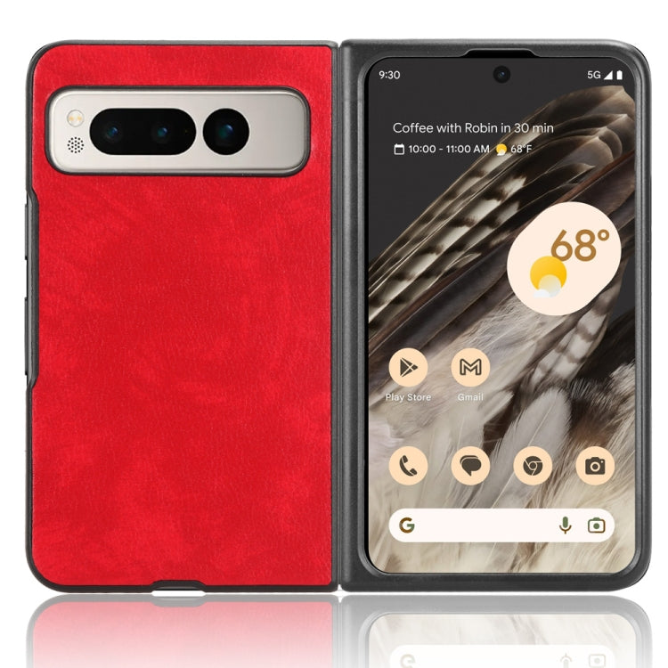 For Google Pixel Fold Litchi Texture Back Cover Phone Case(Red) by buy2fix