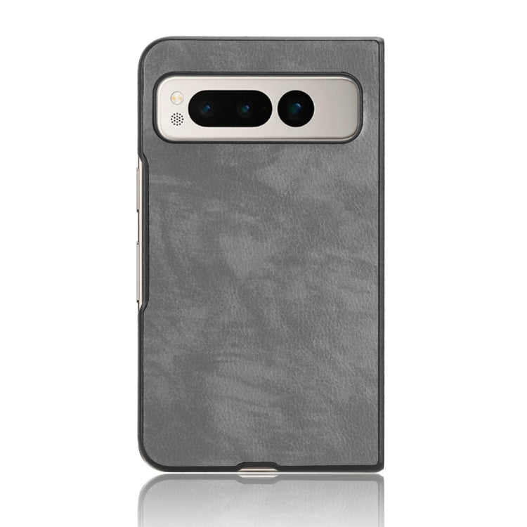 For Google Pixel Fold Litchi Texture Back Cover Phone Case(Grey) by buy2fix