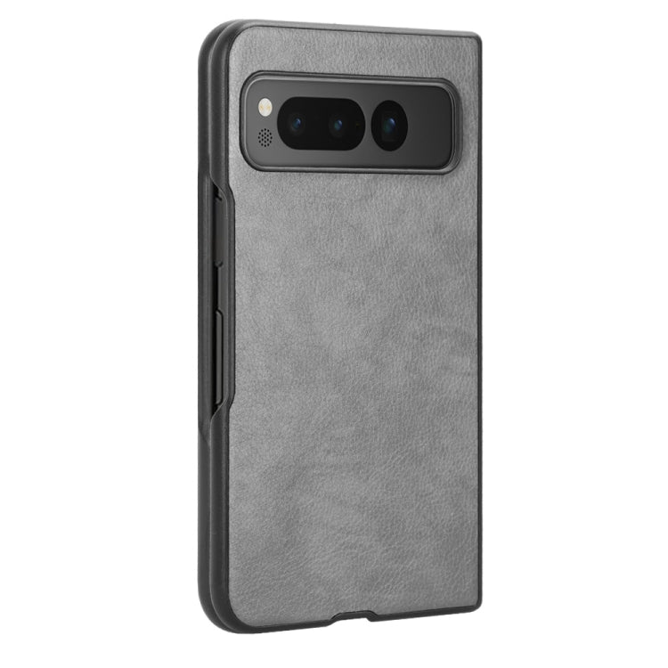 For Google Pixel Fold Litchi Texture Back Cover Phone Case(Grey) by buy2fix