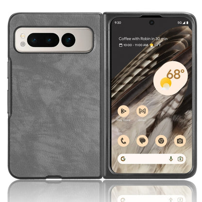 For Google Pixel Fold Litchi Texture Back Cover Phone Case(Grey) by buy2fix