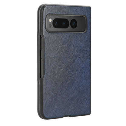 For Google Pixel Fold Litchi Texture Back Cover Phone Case(Blue) by buy2fix