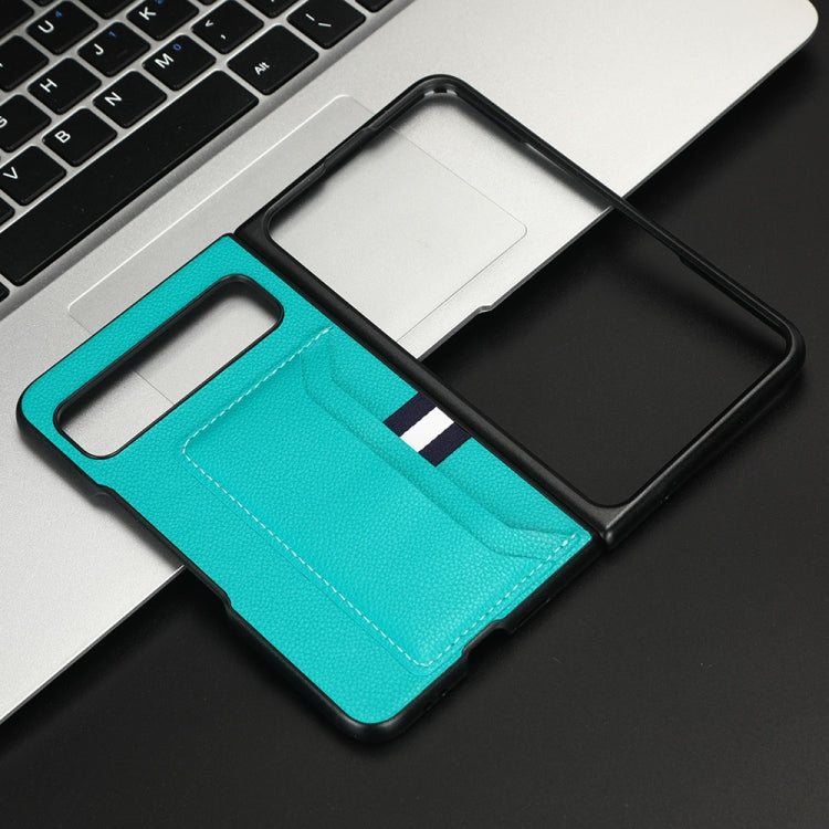 For Google Pixel Fold Litchi Texture Card Slots Back Cover Phone Case(Green) by buy2fix