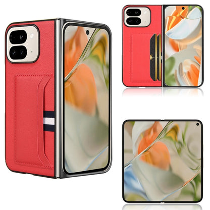 For Google Pixel 9 Pro Fold Litchi Texture Card Slots Back Cover Phone Case(Red) by buy2fix