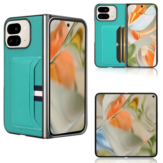 For Google Pixel 9 Pro Fold Litchi Texture Card Slots Back Cover Phone Case(Green) by buy2fix
