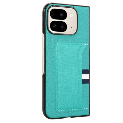 For Google Pixel 9 Pro Fold Litchi Texture Card Slots Back Cover Phone Case(Green) by buy2fix