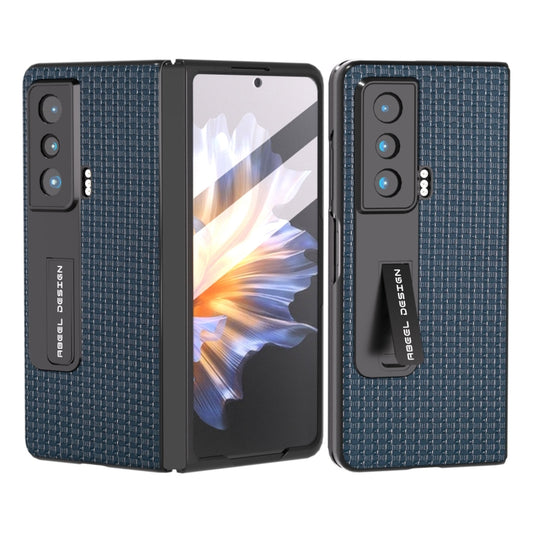 For Honor Magic Vs ABEEL Integrated Genuine Leather Luxury Series Phone Case with Holder(Royal Blue) - Honor Cases by buy2fix | Online Shopping UK | buy2fix