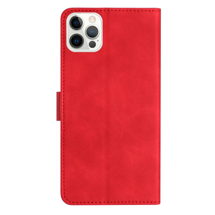 For iPhone 16 Pro Seven Butterflies Embossed Leather Phone Case(Red) by buy2fix