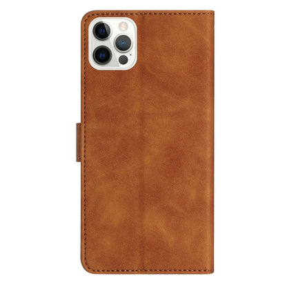 For iPhone 16 Pro Max Seven Butterflies Embossed Leather Phone Case(Brown) by buy2fix