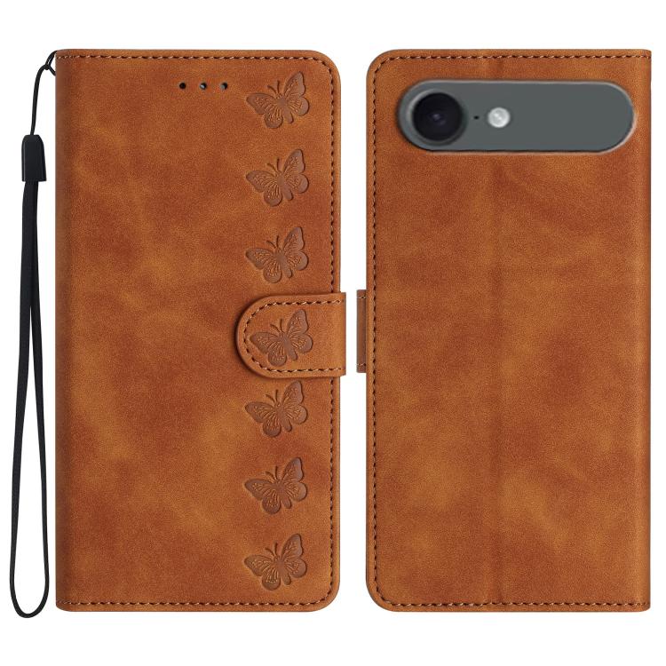For iPhone Air Seven Butterflies Embossed Leather Phone Case(Brown) - iPhone Air Cases by buy2fix | Online Shopping UK | buy2fix