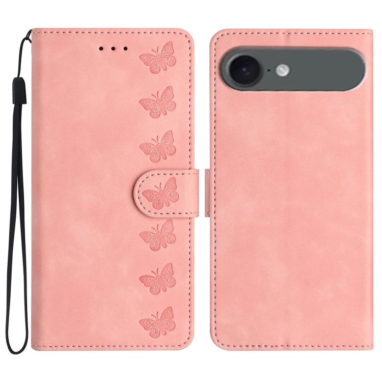 For iPhone Air Seven Butterflies Embossed Leather Phone Case(Pink) - iPhone Air Cases by buy2fix | Online Shopping UK | buy2fix