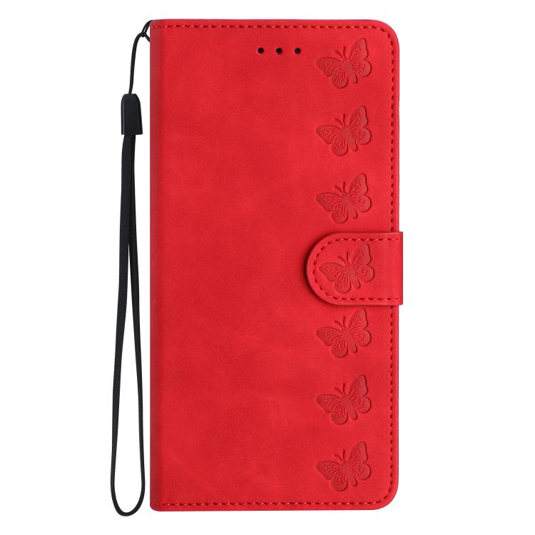 For iPhone Air Seven Butterflies Embossed Leather Phone Case(Red) - iPhone Air Cases by buy2fix | Online Shopping UK | buy2fix
