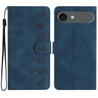 For iPhone Air Seven Butterflies Embossed Leather Phone Case(Blue) - iPhone Air Cases by buy2fix | Online Shopping UK | buy2fix