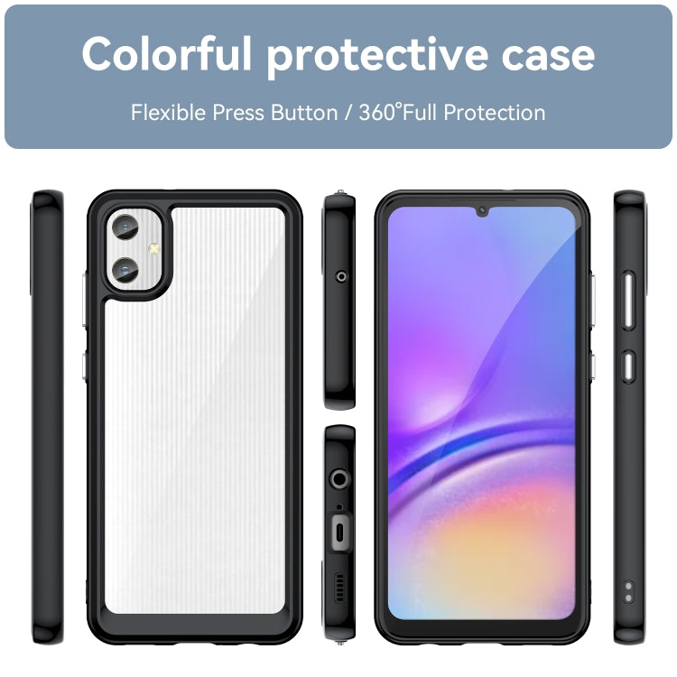 For Samsung Galaxy A05 Colorful Series Acrylic + TPU Phone Case(Black) by buy2fix