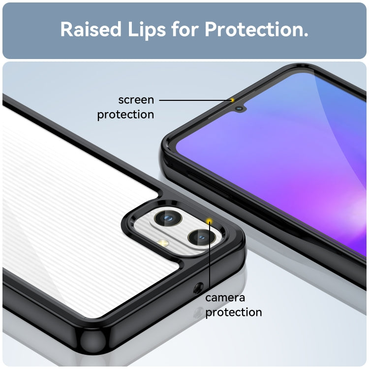 For Samsung Galaxy A05 Colorful Series Acrylic + TPU Phone Case(Black) by buy2fix