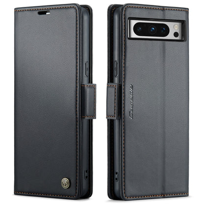 For Google Pixel 8 Pro CaseMe 023 Butterfly Buckle Litchi Texture RFID Anti-theft Leather Phone Case(Black) - Google Cases by CaseMe | Online Shopping UK | buy2fix
