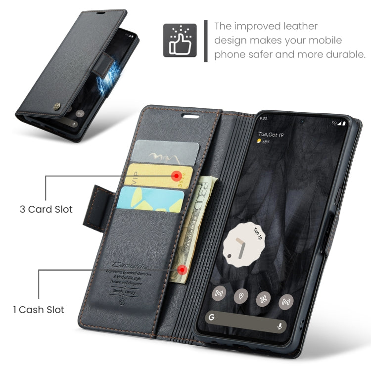 For Google Pixel 8 Pro CaseMe 023 Butterfly Buckle Litchi Texture RFID Anti-theft Leather Phone Case(Black) - Google Cases by CaseMe | Online Shopping UK | buy2fix