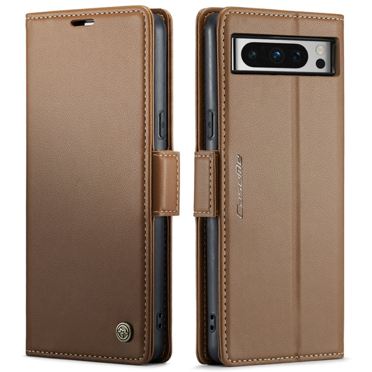 For Google Pixel 8 Pro CaseMe 023 Butterfly Buckle Litchi Texture RFID Anti-theft Leather Phone Case(Brown) - Google Cases by CaseMe | Online Shopping UK | buy2fix