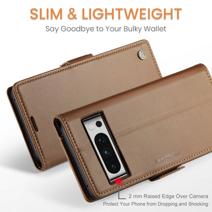 For Google Pixel 8 Pro CaseMe 023 Butterfly Buckle Litchi Texture RFID Anti-theft Leather Phone Case(Brown) - Google Cases by CaseMe | Online Shopping UK | buy2fix