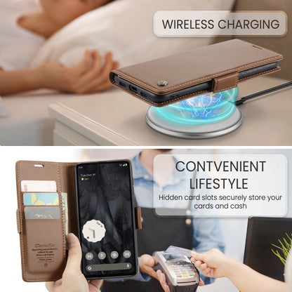 For Google Pixel 8 Pro CaseMe 023 Butterfly Buckle Litchi Texture RFID Anti-theft Leather Phone Case(Brown) - Google Cases by CaseMe | Online Shopping UK | buy2fix